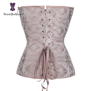Apricot của phụ nữ ren lên xương cộng với kích thước áo nịt ngực và bustiers sexy Shapewear satin Phục Hưng hàng đầu đám cưới cô dâu korsett - Product Image 3