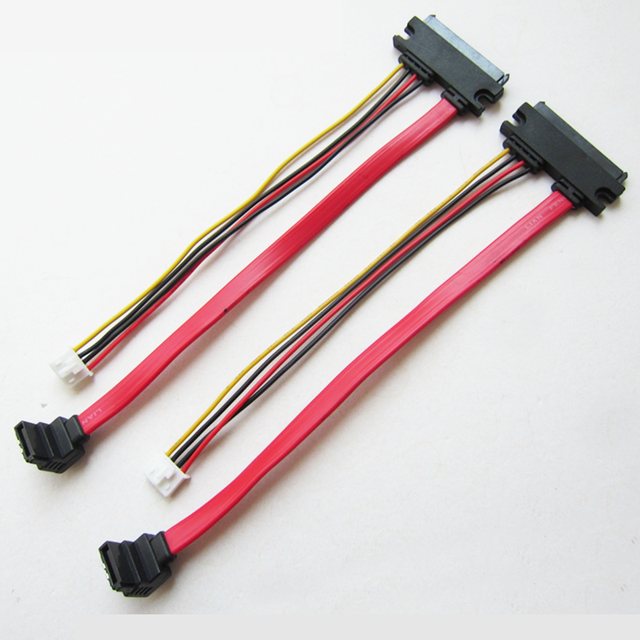 SATA 22pin to SATA 7pin Right Angle 4pin Housing Cable