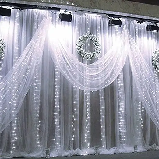 Ledウェディングカーテンフェアリーストリング防水クリスマスベッドルームパーツガーデン飾るウィンドウストリングライト
