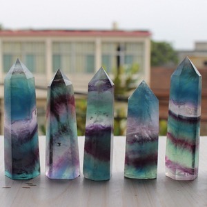 Venta al por mayor natural fluorita Arco Iris cristal puntos cuarzo varita - Product Image 1