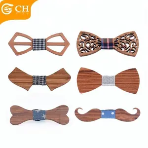 Gros nœud papillon en bois pour hommes, fournitures chinoises, Design votre propre cadeau amusant, nœud papillon en bois pour hommes