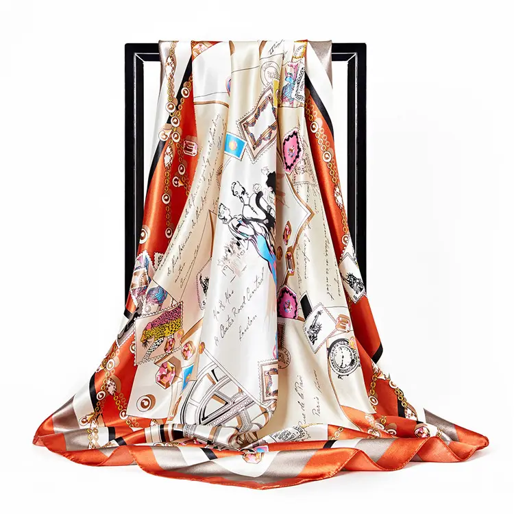 2019 Шелковый платок высшего качества с цифровой печатью, квадратные модные шарфы