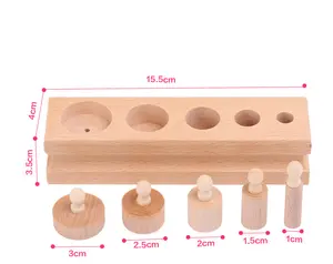 Giocattoli educativi in legno Montessori per bambini blocchi per prese a cilindro giocattolo pratica e sensi di sviluppo del bambino set 4pc/1