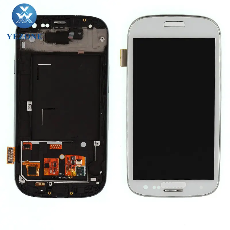 Goedkope S3 Mini Lcd-scherm en Touch, voor Samsung Galaxy S3 Mini i8190 SIII LCD Digitizer Met Frame
