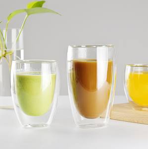 Tazza di <span class=keywords><strong>vetro</strong></span> da caffè a doppia parete in borosilicato soffiato a mano isolata Hotsale più venduta all'ingrosso - Product Image 6