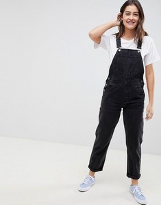 Salopette en jean pour femme KY, avec bretelles réglables à <span class=keywords><strong>boucle</strong></span>, côtés boutonnés, poches fonctionnelles, jambe fuselée, en denim noir délavé, pantalon de travail - Product Image 5