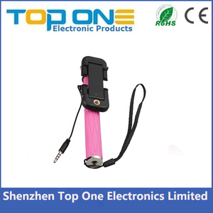 Encargo Cable Wired Selfie Stick de mano <span class=keywords><strong>monopie</strong></span>, barato atado con alambre Selfie palo con logo - Product Image 2