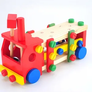 ילדי עץ להרכיב מכונית פירוק CDN-418 משאית נשלף צבעוני רכב רכב צעצוע לילדים צעצועים חינוכיים לילדים