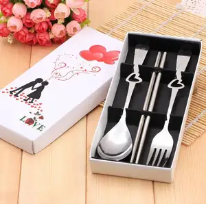 Set de baguettes, fourchette et cuillère, 3 en 1, cadeau de mariage, fête, livraison pour les invités - Product Image 1