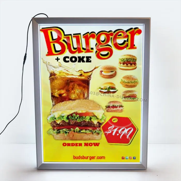 2020 핫 세일 광고 디스플레이 led 메뉴 보드/메뉴 라이트 박스/레스토랑 라이트 박스 표지판