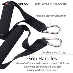 Ensemble de bandes de résistance Microfitness 11 pièces, 100% latex naturel, jusqu'à 50 lbs, longueur 1,2 m avec système de fixation métallique - Product Image 4
