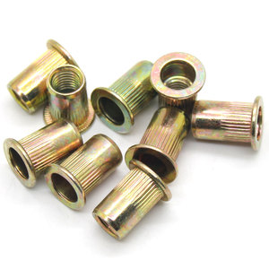 Remache de acero inoxidable y acero al carbono, <span class=keywords><strong>rosca</strong></span> interna m4 m6, cabeza plana, tuerca moleteada - Product Image 3