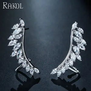 Rakol Ep664 Moda Cubic Zirconia Plata Pendientes de novia para boda