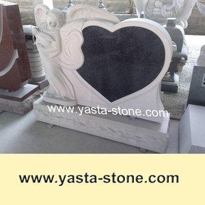 Недорогая надгробия из фиолетового гранита в форме сердца - Product Image 6