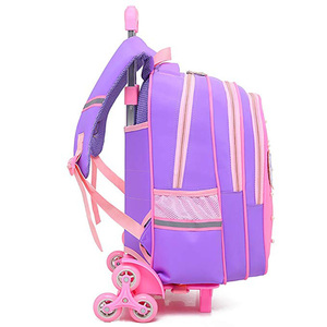 Article populaire 6 roues polyester <span class=keywords><strong>sac</strong></span> à dos détachable dentelle perle décor <span class=keywords><strong>princesse</strong></span> fille chariot cartable - Product Image 3