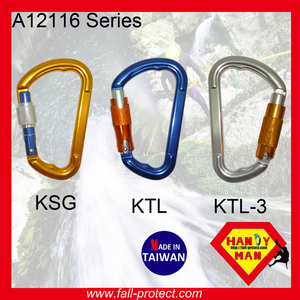D Shape Screw Lock Climbing Aluminum Carabiner - Product Image 5