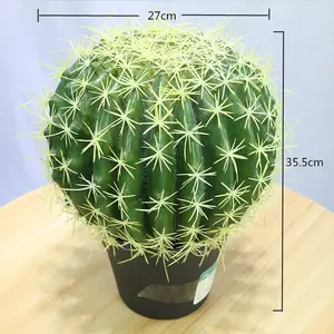 Диаметр 27 см, шар, кактус, мини искусственный экспорт, кактус для пластикового типа с бородкой