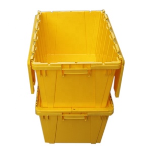 QS Customized Plastic <strong>Storage</strong> Tote Boxes Nestable and Stacked <strong>Bins</strong> Container with <strong>Lid</strong> - Product Image 2