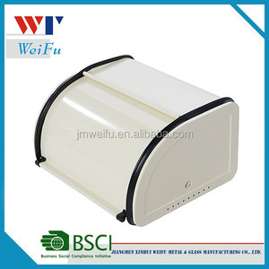 Roll Top Bread Box For Kitchen Small Half loaf Bread Bin Storage Container