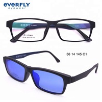 Lunettes de soleil polarisées à clip magnétique bleu avec logo personnalisé et monture Ultem, fabriquées en Chine