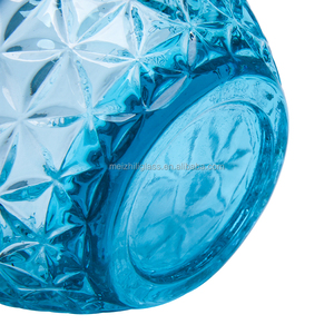 RCJ1002 retro <strong>big</strong> size Italy bubble sugar Pot, retro anaglyph glass <strong>jar</strong>, glass handmade pot - Product Image 5