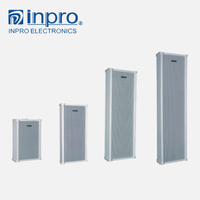 Sistema de Altavoces PA de Columna Activa INPRO, Carcasa de Aluminio, Rango Completo de 4 Pulgadas, 10-40 W, Respuesta de Frecuencia de 100-15 kHz, 883 dB, Cilíndrico