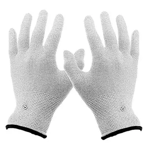 Gants de Massage avec conducteur de Fiber conductrice, set de gants anti-chocs électroniques, pour Massage à impulsion, Acupuncture électrique, appareil de physiothérapie