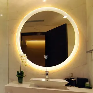 พ่นทราย edge bath led lighted กระจก defogger รอบห้องน้ำกระจก led