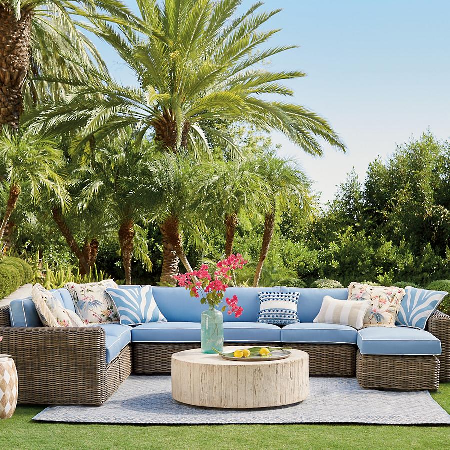 Sigma new design outdoor garden U shaped rattan sofa furniture