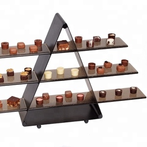 Présentoir de Buffet en acrylique noir, présentoir à 3 niveaux - Product Image 1