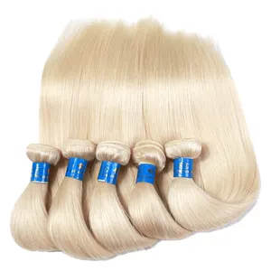 KBL hair Wholesale Unprocessed Raw Virgin Cuticle Aligned Hair , Blonde bone Straight Brazilian Human Hair Extensions Bundles