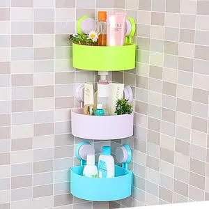 Factory Wholesale Shower Gel Shampoo Organizer Wall Corner Suction Cup Plastic Bathroom Shower Organizer Shower Caddy