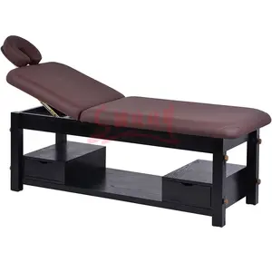 Sabit ahşap masaj masası 2 kat ahşap masaj yatağı