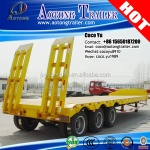 JUYUAN QINGDAO para sinotruk paso marco semi remolques de camión/cóncavo opcional 3 ejes de 60 toneladas cama baja remolque - Product Image 6