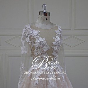 XF16120 mangas largas <span class=keywords><strong>vestido</strong></span> de <span class=keywords><strong>novia</strong></span> con pretty 3D flores balón <span class=keywords><strong>vestido</strong></span> <span class=keywords><strong>vestido</strong></span> de <span class=keywords><strong>novia</strong></span> - Product Image 4