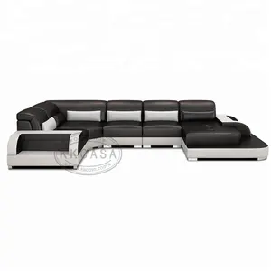 Living Room sofa set U shape sectional leather sofa for home Sofa Direct From China Furniture