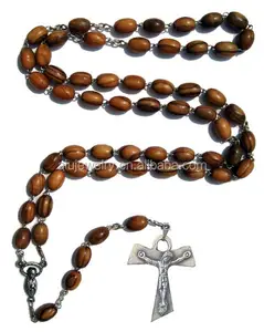 Katholischen Rosenkranz Holzperle Halskette