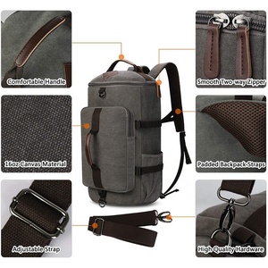 HUIDE para hombre grande de lona mochilas Vintage Casual en mochila 3-en-1 negro Lona de mochila - Product Image 4