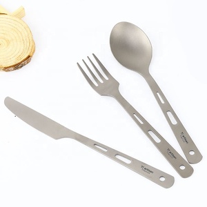 Ensemble léger de trois pièces en titane : couteau, fourchette et cuillère pour le <span class=keywords><strong>camping</strong></span> - Product Image 3
