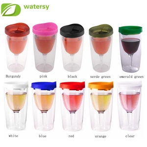 Nuevos productos calientes <span class=keywords><strong>10</strong></span> oz doble pared acrílico vino vaso de vidrio acrílico vasos de vino Copa - Product Image 1