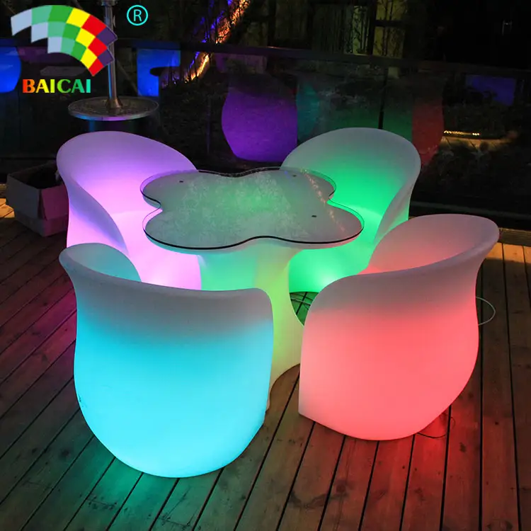 Balcão de plástico iluminado para tabela, 16 cores para área externa, mesa de led, iluminação para barras, vendas