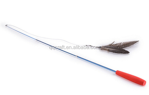 Qqpet gato <span class=keywords><strong>Cat</strong></span> Catcher bromista varita retráctil Fish Pole con divertido juguete de plumas - Product Image 1