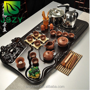 Jinfu — plateau à thé Kungfu chinois, table en bois avec tasse à thé, pot et <span class=keywords><strong>Gaiwan</strong></span>, offre spéciale - Product Image 4