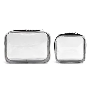 Trasparente in PVC da viaggio borsa per il trucco impermeabile e custodia cosmetica in feltro - Product Image 5