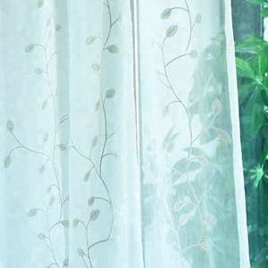 Di lusso Ricamato Foglie Tulle Bianco Puro Tenda Per La Finestra Organza A Buon Mercato <span class=keywords><strong>Tende</strong></span> Per Soggiorno Tenda Della Porta - Product Image 2