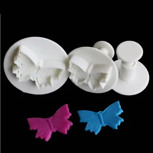 3pcs Butterfly Shape Plunger Cookie Cake Decorating Mold Cutters Paste