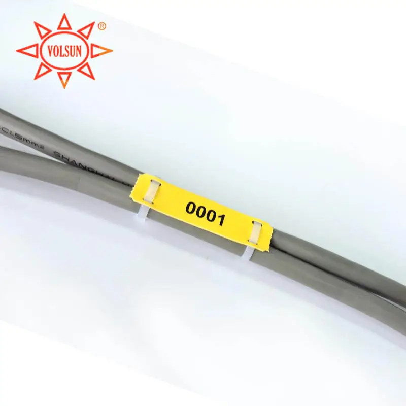 Étiquette de marqueur de câble directe d'usine Marqueur d'étiquettes de câble d'identification permanente en polyoléfine