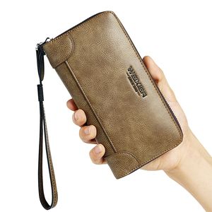 Shopping on-line 2019 di tendenza di modo casuale degli uomini di alta qualità del raccoglitore lungo del supporto di carta del raccoglitore DELL'UNITÀ di elaborazione del cuoio del telefono della cassa del raccoglitore cartera - Product Image 1
