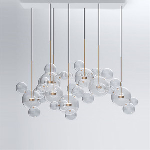 Gran tamaño de la personalidad creativa forma soplado bola de cristal claro techo araña colgante de luz - Product Image 1