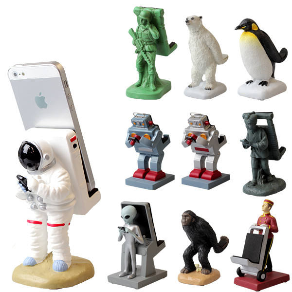 Customized 3d Resin Cartoon Animal Spaceman Design Mobile Phone Holders,Custom Phone Stand 